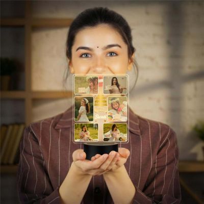 Birthday Collage UV Print Lamp with Warm White Light  Unique Birthday Surprise Gift for Sister, Wife, or Girlfriend